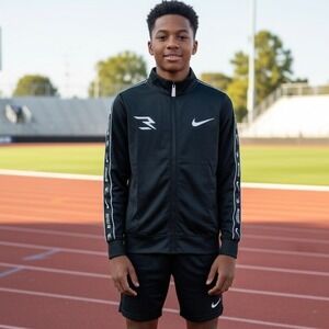 Nike x Russell Wilson 3BRAND Track Jacket Boys Sz M Black Sportswear Activewear